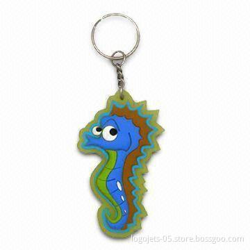 3- or 2-D Soft PVC Keychain, Customized Logos are Accepted